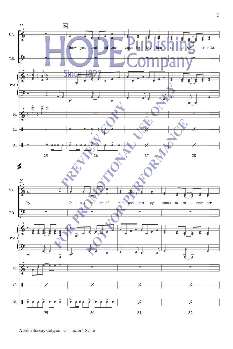 A Palm Sunday Calypso Piano Accompaniment scores gallery preview page 6