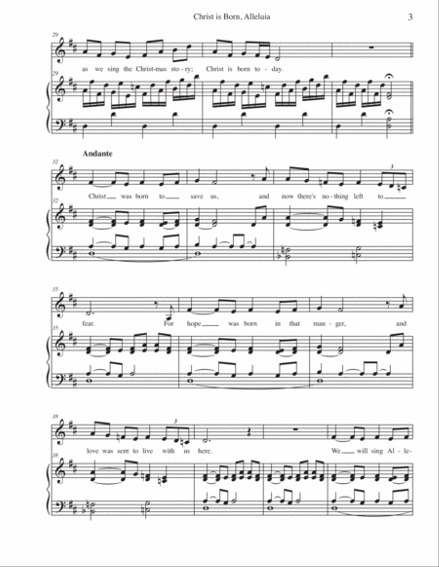 Christ is Born, Alleluia Christ is Born, Alleluia Choir scores gallery preview page 3