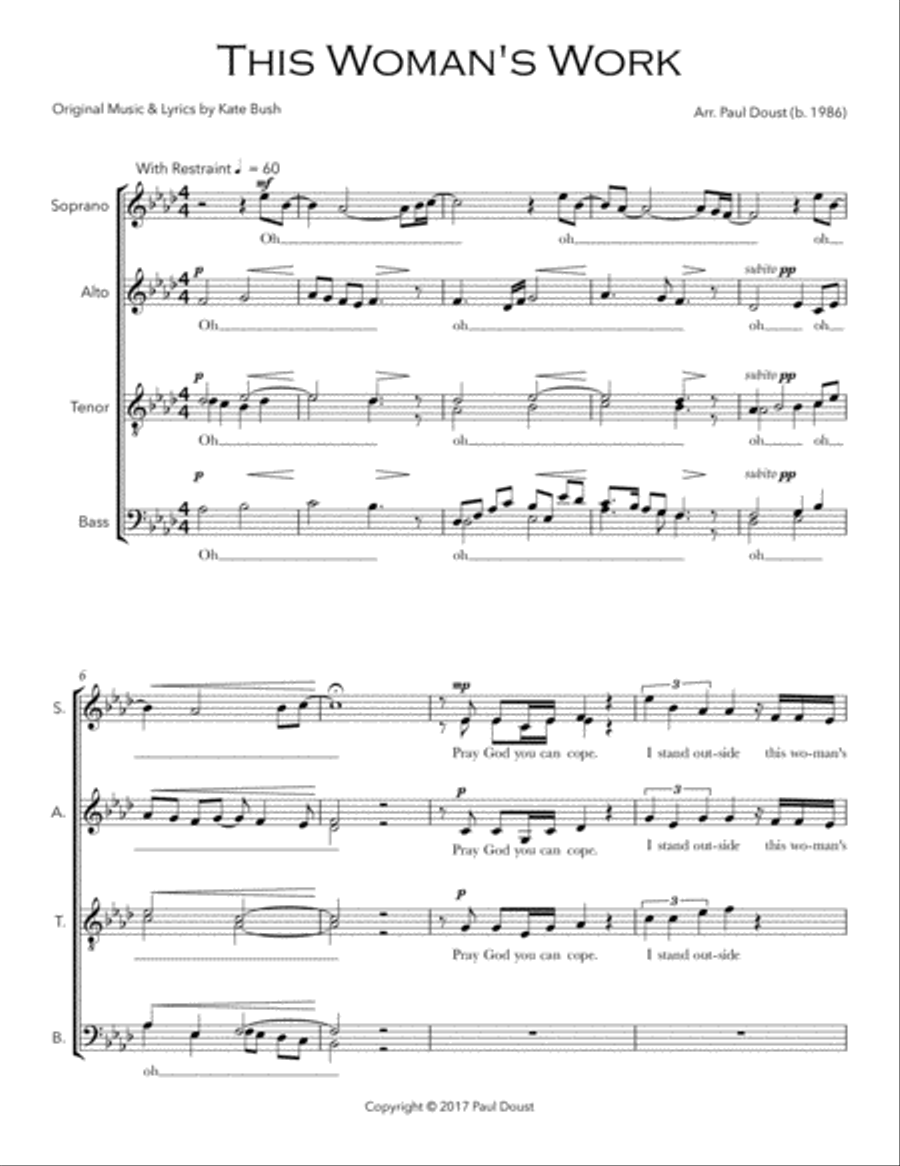 This Woman's Work This Woman's Work 4-Part scores gallery preview page 1