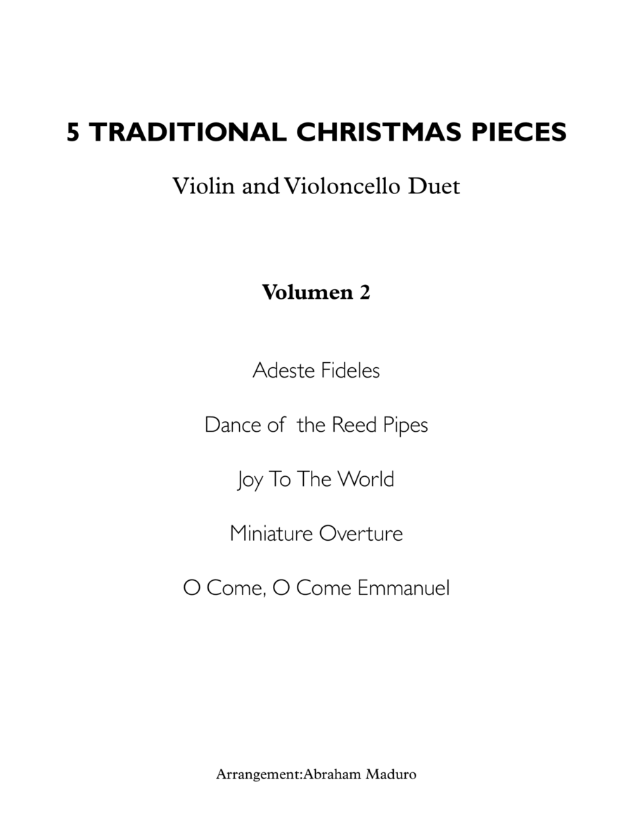 5 Traditional Christmas Pieces for Violin and Cello-Volumen 2 image number null