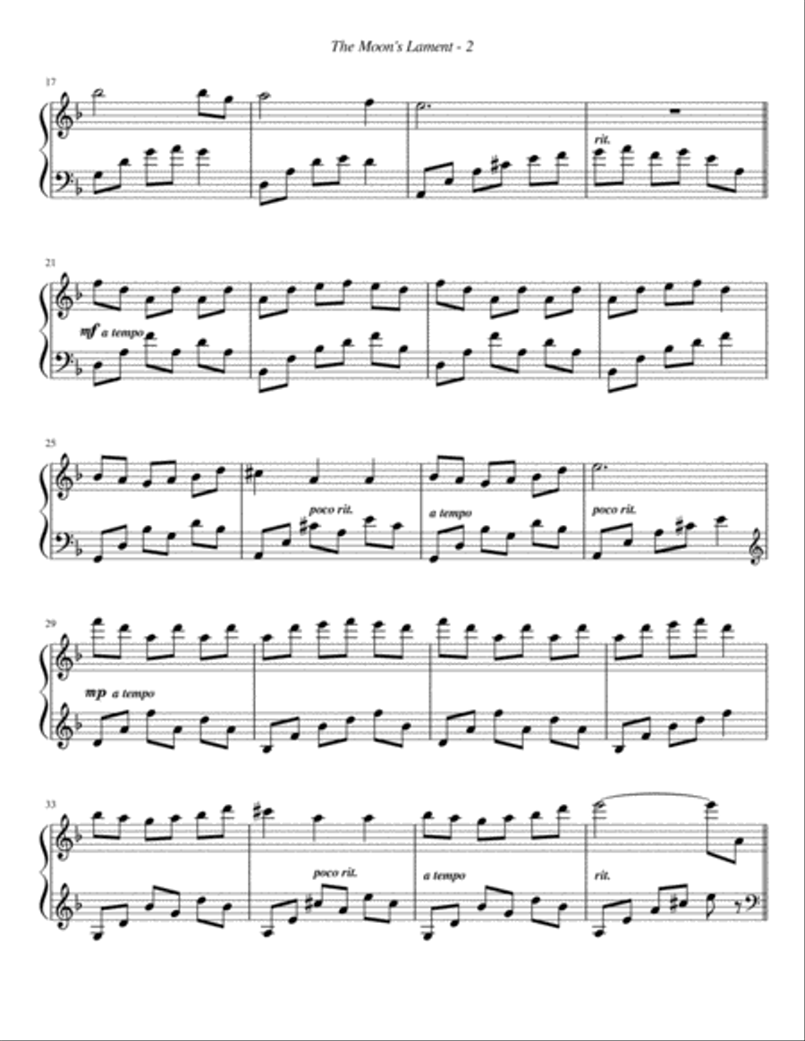 The Moon's Lament Piano Solo scores gallery preview page 2