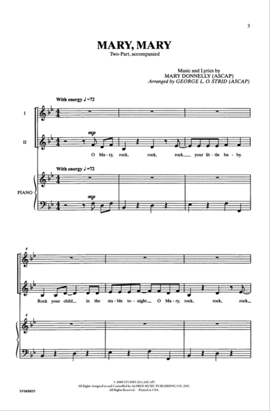 Mary, Mary 2-Part scores gallery preview page 2