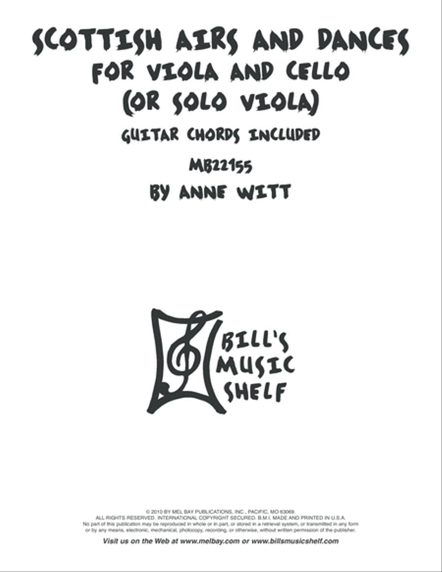 Scottish Airs and Dances for Viola & Cello (or Solo Viola) Cello scores gallery preview page 2