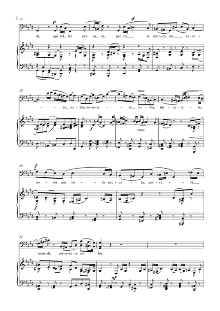 Aria (Agnus dei) from the Mass in B Minor (BACH) - Baritone_C#m Piano, Vocal, Guitar scores gallery preview page 2