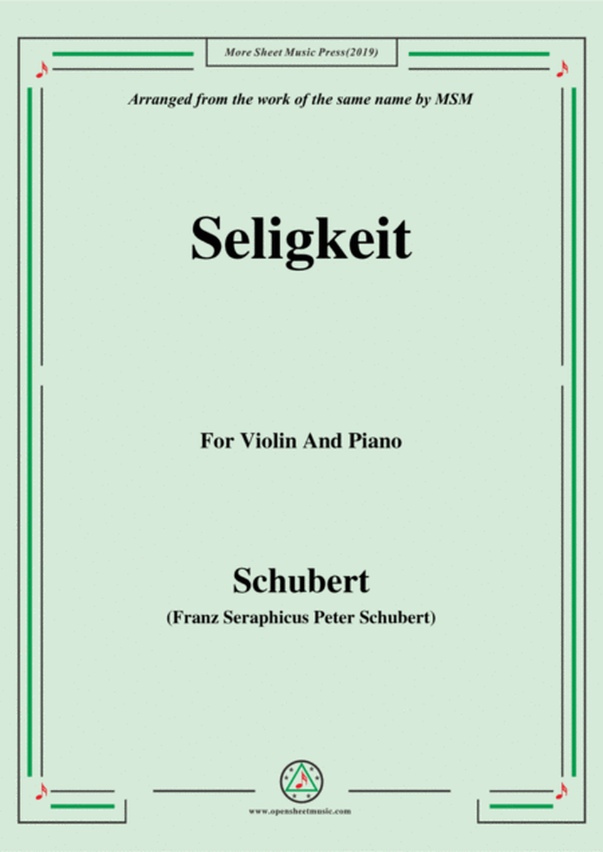 Schubert-Seligkeit,for Violin and Piano image number null