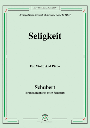 Book cover for Schubert-Seligkeit,for Violin and Piano
