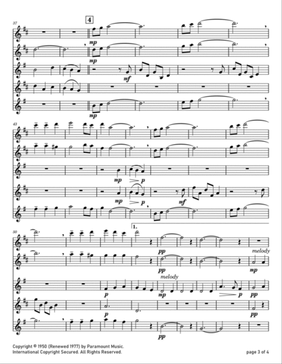Silver Bells Saxophone Quartet scores gallery preview page 3