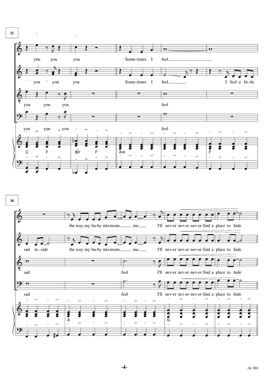 Everybody Needs Somebody To Love 4-Part scores gallery preview page 4