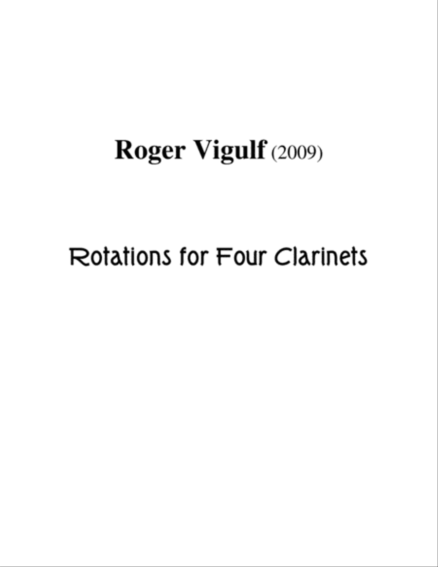 Rotations for Four Clarinet Solo scores gallery preview page 1