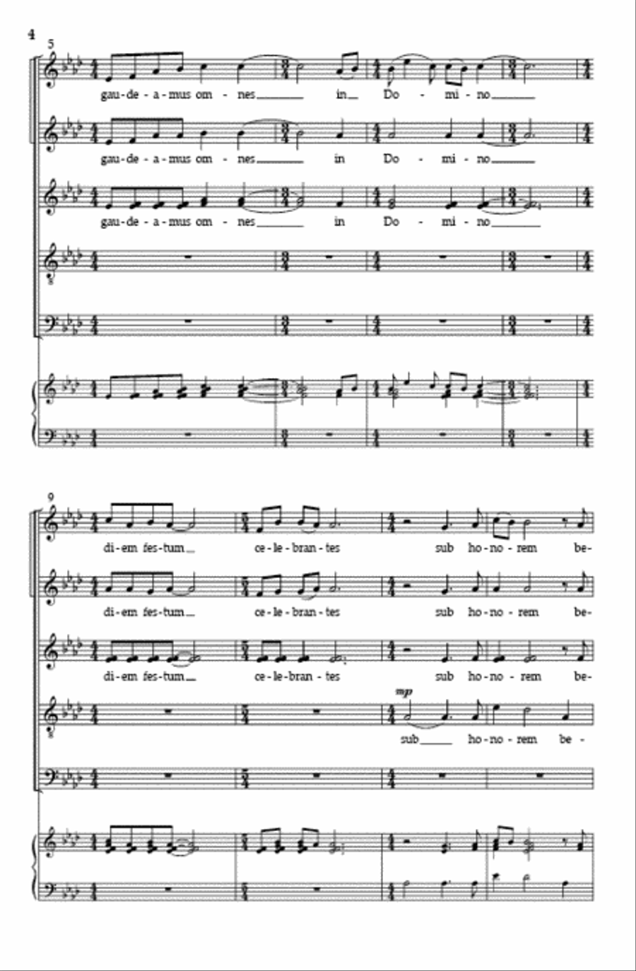 Gaudeamus omnes Gaudeamus omnes Divisi scores gallery preview page 3