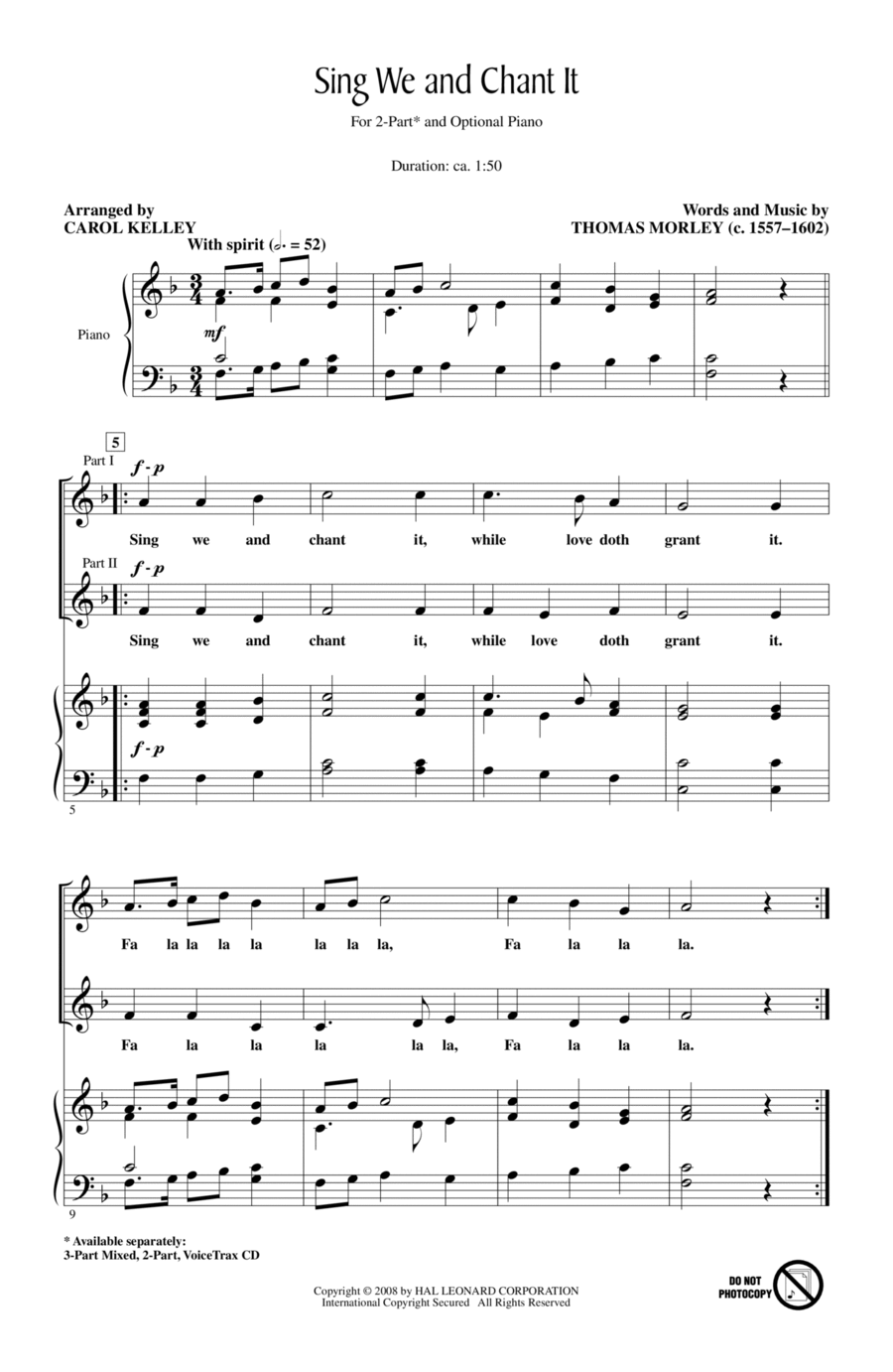 Sing We And Chant It 2-Part scores gallery preview page 1
