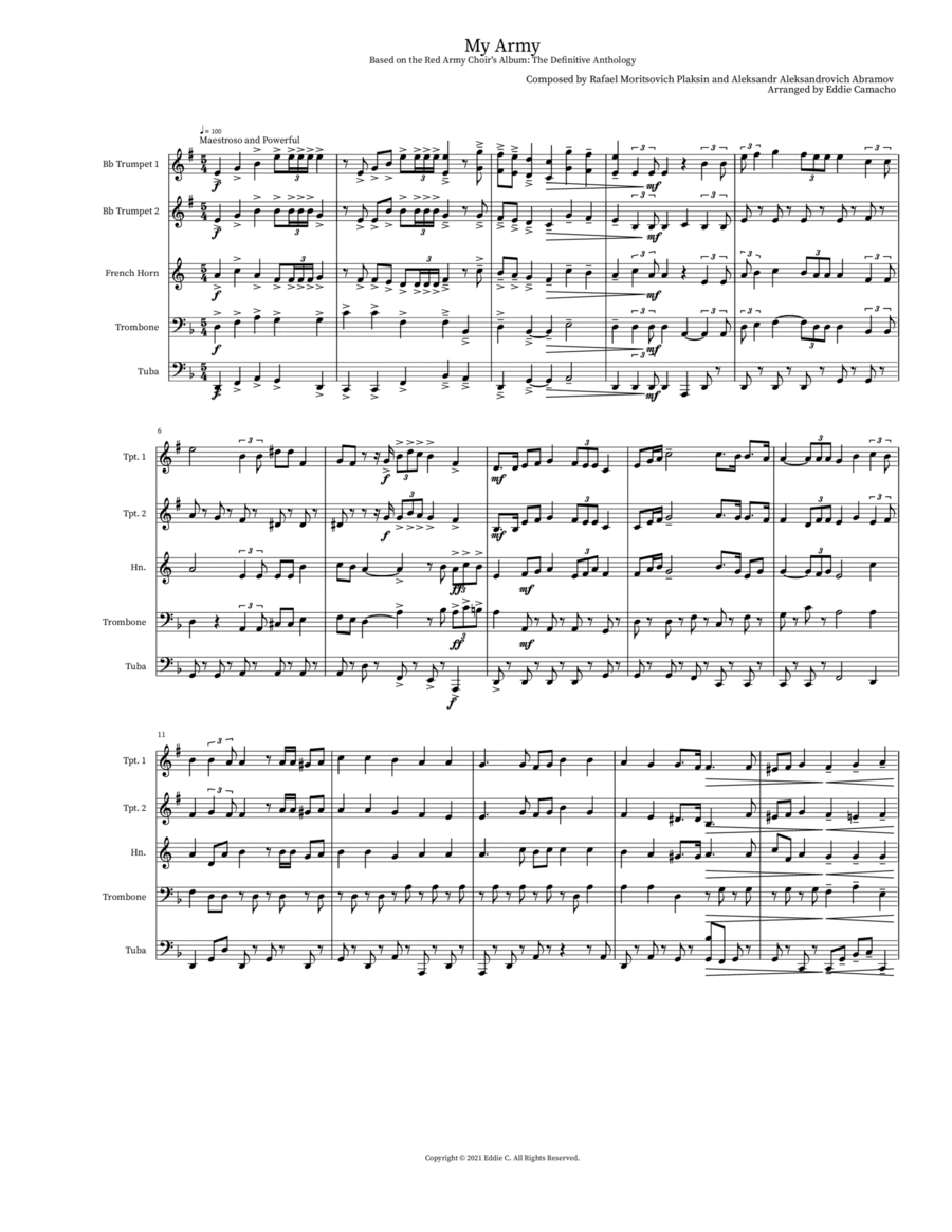 My Army Small Ensemble scores gallery preview page 1