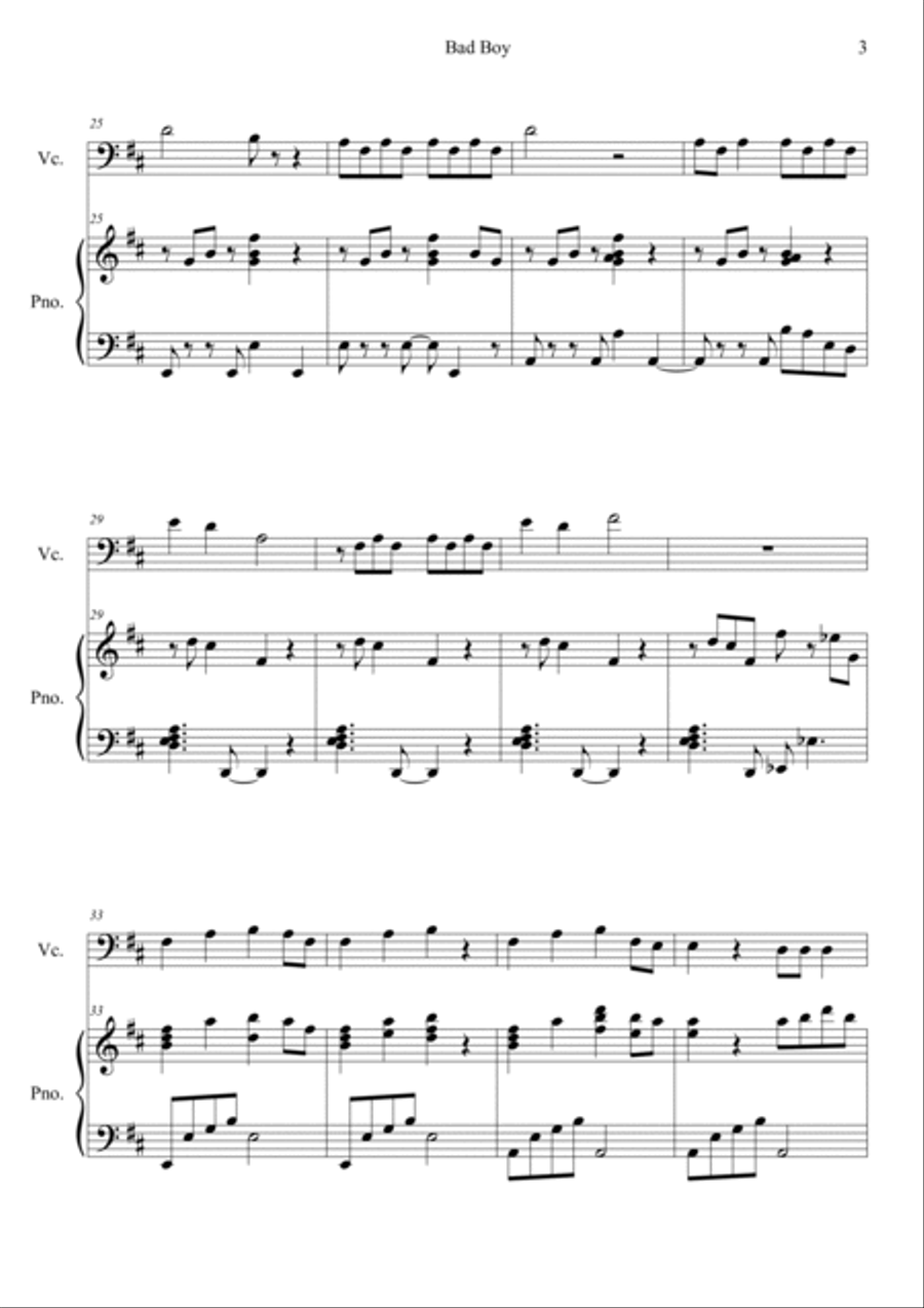 Bad Boy Piano scores gallery preview page 3