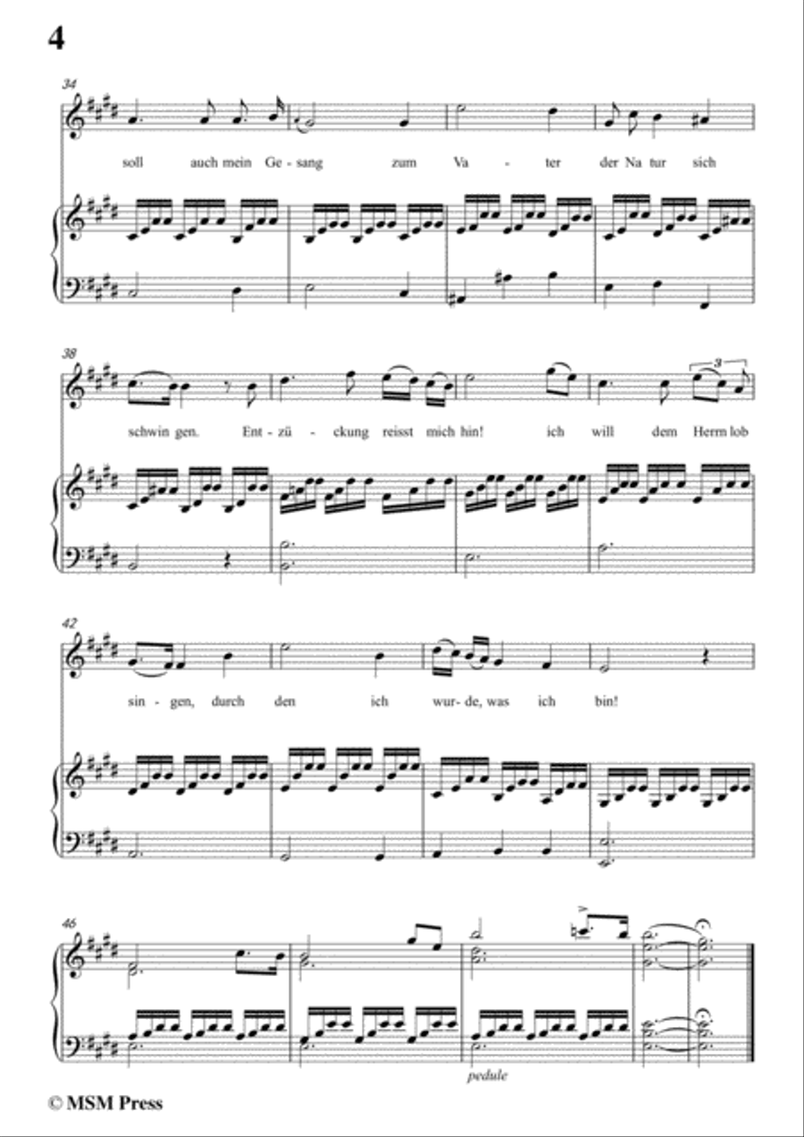 Schubert-Gott im Frühling,in E Major,for Voice&Piano Voice scores gallery preview page 6