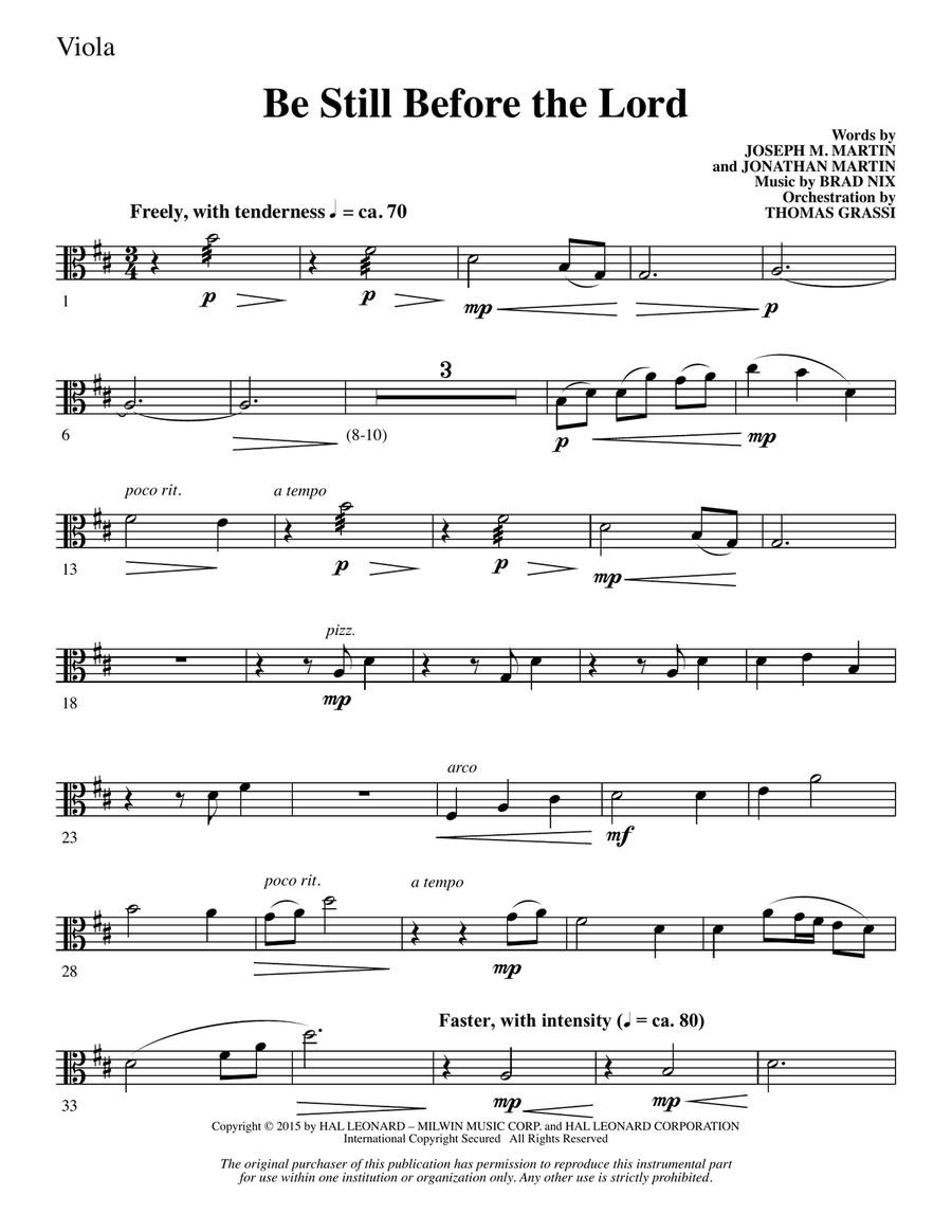 Be Still Before the Lord - Viola