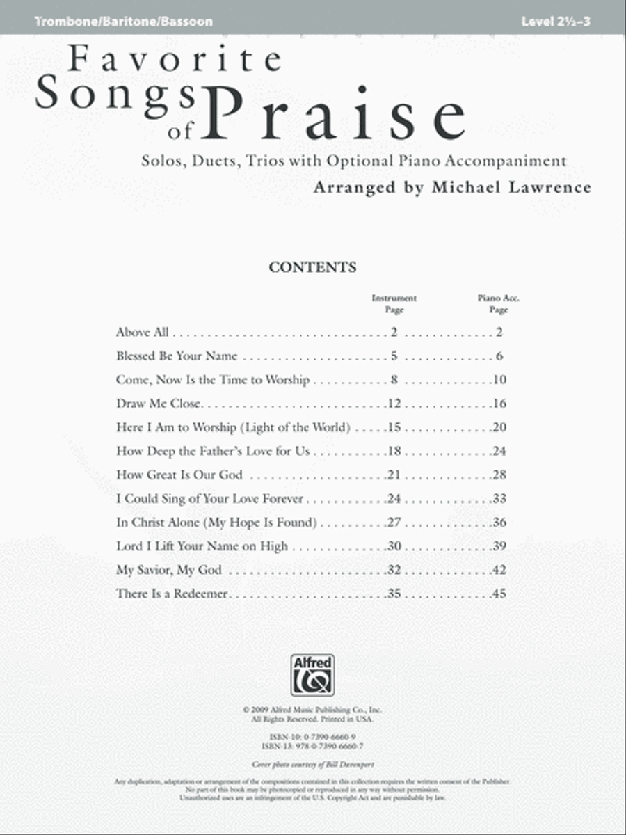 Favorite Songs of Praise (Solo-Duet-Trio with Optional Piano)