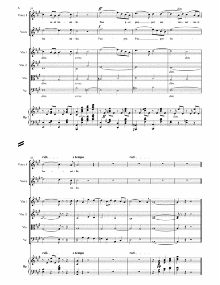 Cesar Frank : Panis Angelicus for 2 Voices and String Orchestra with Piano or Harp in A String Orchestra scores gallery preview page 6