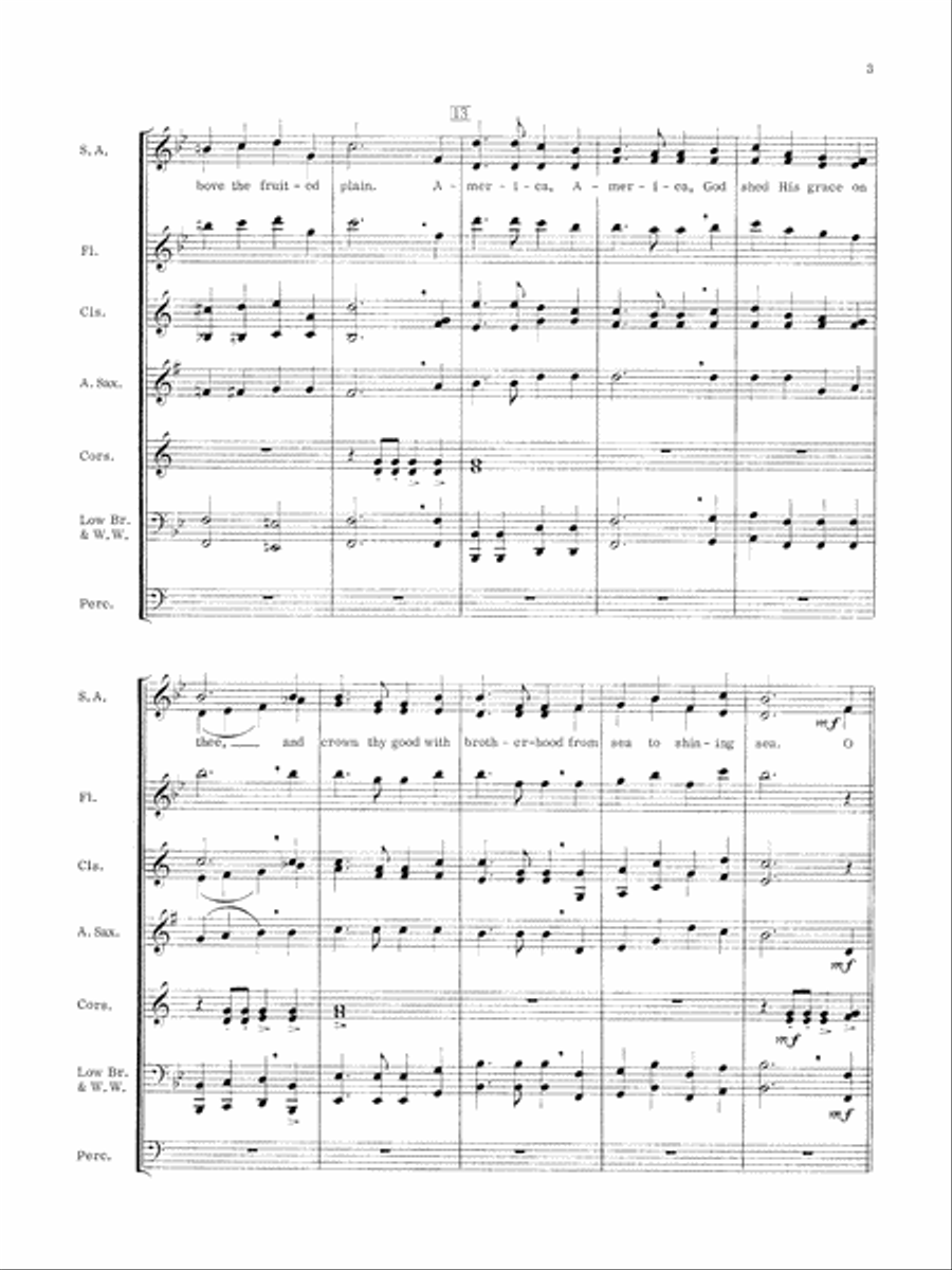 America, the Beautiful: Score Concert Band scores gallery preview page 3