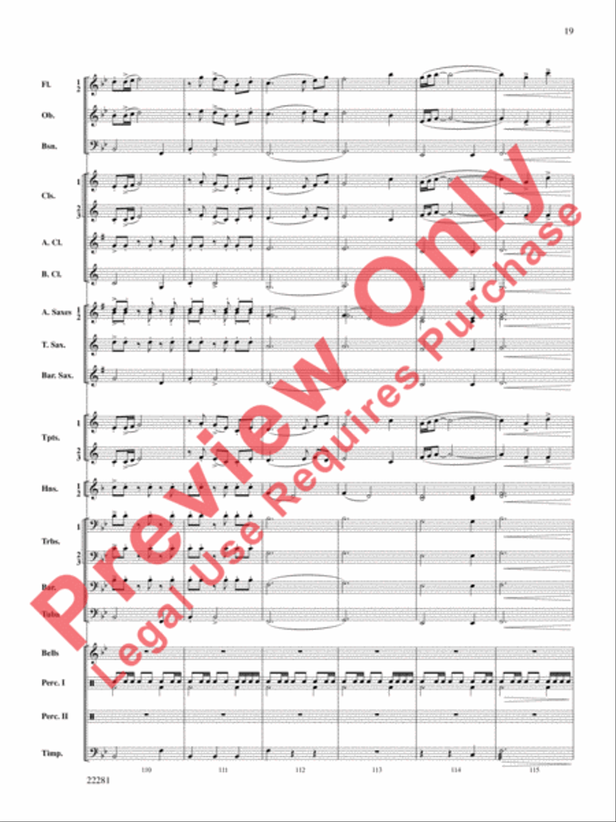 Falcon Lake Overture Concert Band scores gallery preview page 20