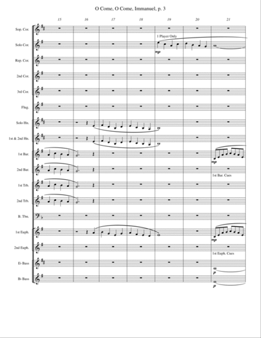 O Come, O Come, Immanuel (Emmanuel) Brass Band scores gallery preview page 3