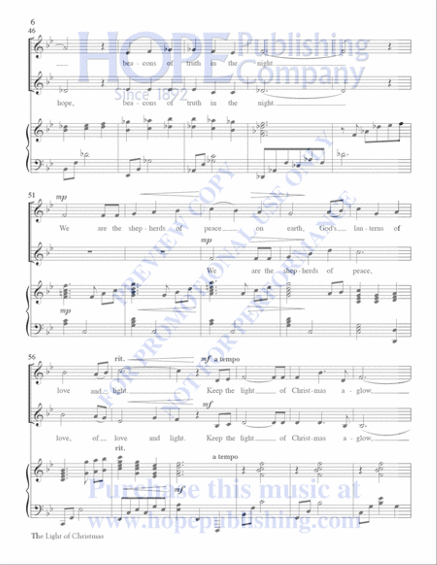 The Light of Christmas Handbell Choir scores gallery preview page 6