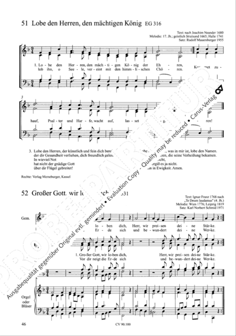 Chorsatze zum Evangelischen Gesangbuch Choir scores gallery preview page 51