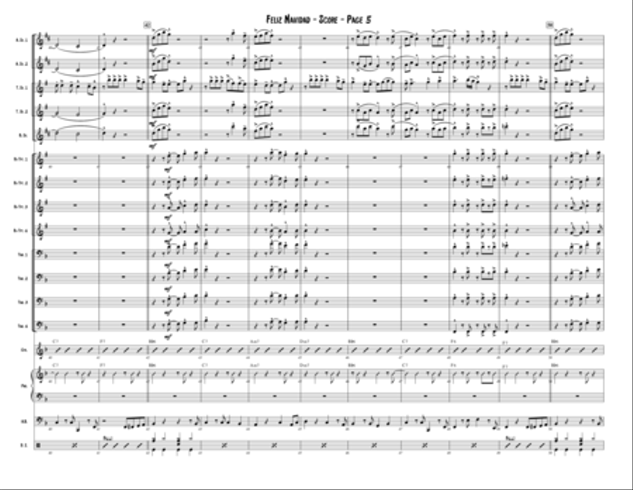 Feliz Navidad Jazz Ensemble scores gallery preview page 5