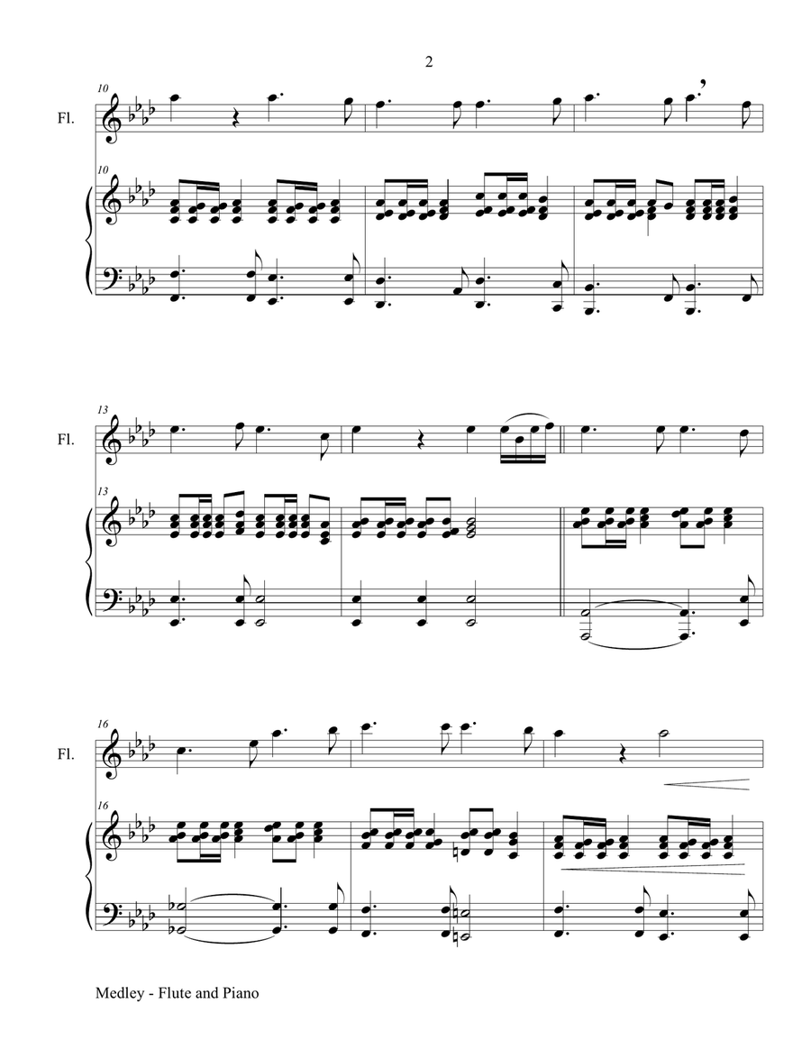 MEDLEY of PATRIOTISM (for Flute and Piano) Flute Solo scores gallery preview page 3