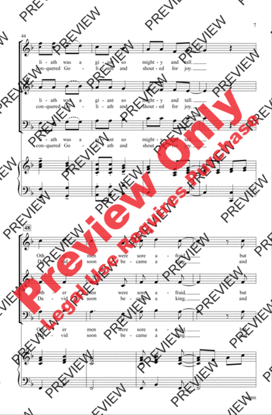 Little David, Play on Your Harp 3-Part scores gallery preview page 7