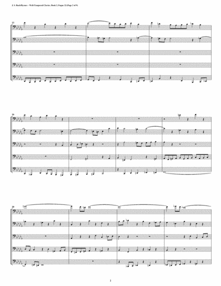 Fugue 22 from Well-Tempered Clavier, Book 2 (Euphonium-Tuba Quintet) image number null