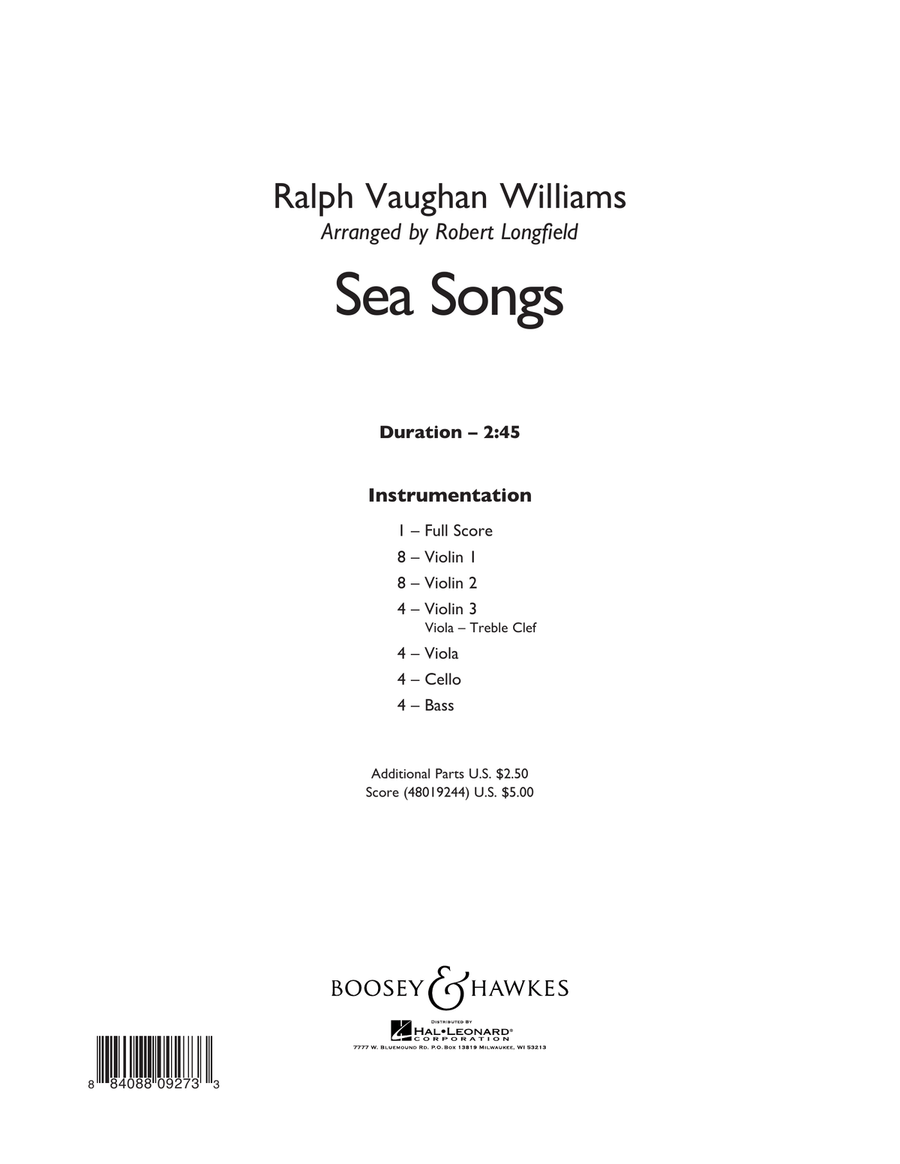 Sea Songs - Conductor Score (Full Score) Orchestra scores gallery preview page 1