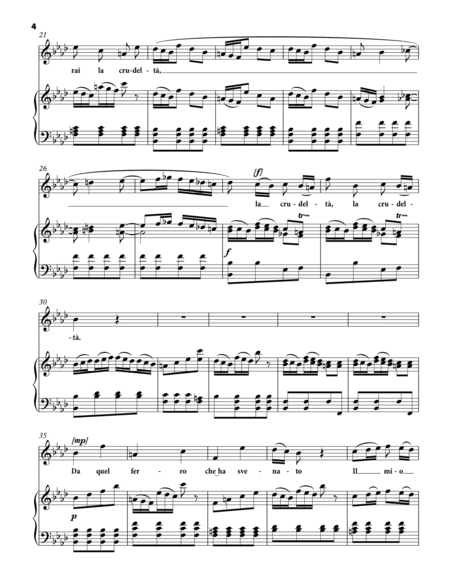 VIVALDI Antonio: Da quel ferro, aria from the opera "Il Farnace", arranged for Voice and Piano (F mi image number null