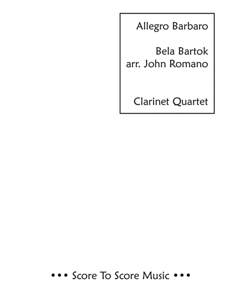 Allegro Barbaro (Clarinet Quartet) image number null