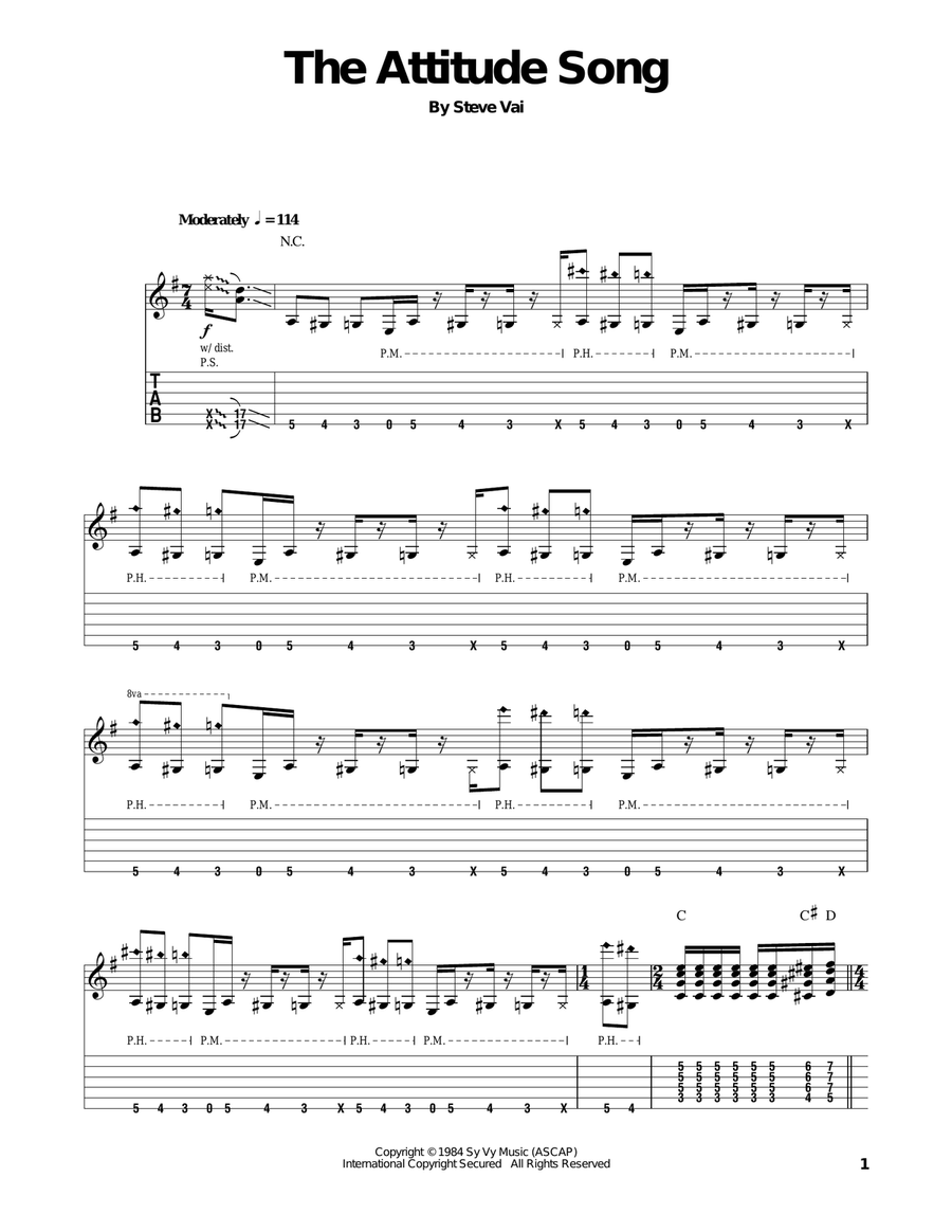The Attitude Song Acoustic Guitar scores gallery preview page 1