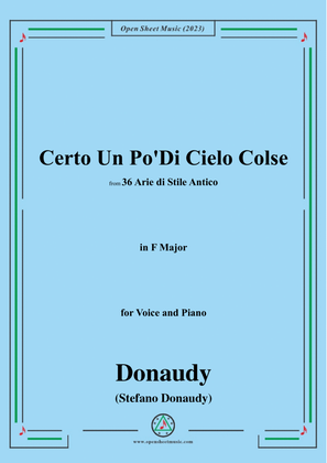 Donaudy-Certo Un Po'Di Cielo Colse,in F Major