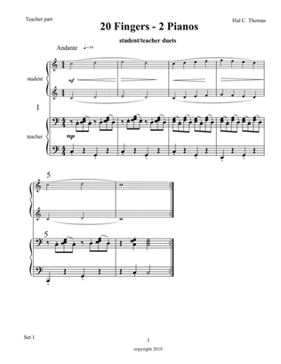 Bupkis for 2 Pianos, 4 Hands - Set One - teacher part