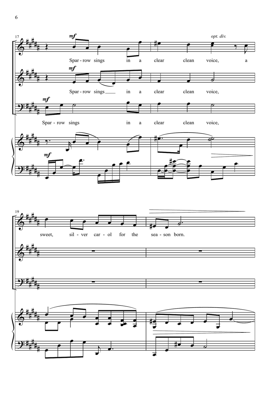 Glow (arr. Emily Crocker) 3-Part scores gallery preview page 4