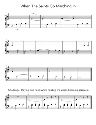 When The Saints Go Marching In (Teaching Resource) - Easy Beginner Piano Sheet Music