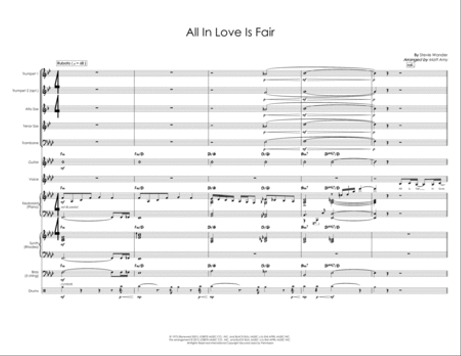 All In Love Is Fair Jazz Ensemble scores gallery preview page 1