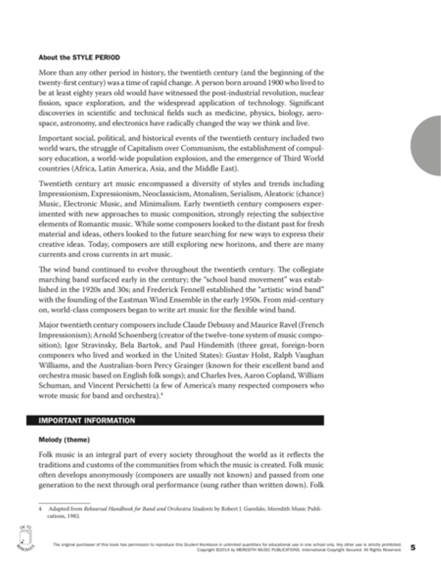 Guides to Band Masterworks, Vol. 5 - Student Workbook - Albanian Dance Activity Books scores gallery preview page 5