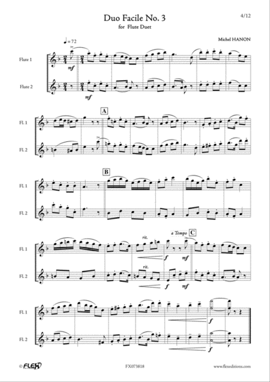 11 Easy Duets Flute Duet scores gallery preview page 4