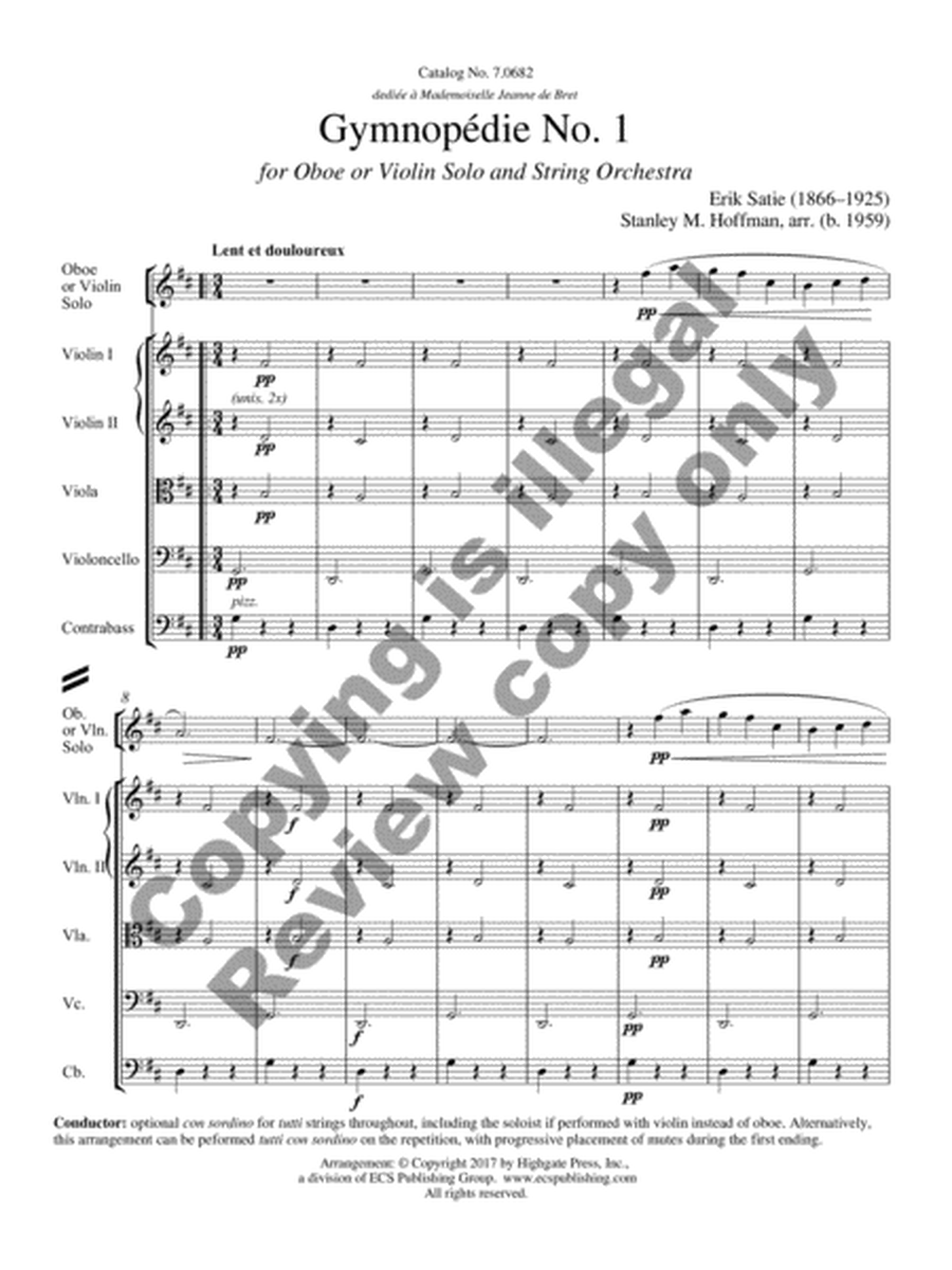 Gymnopédie No. 1 (Complete Orchestra Set) image number null