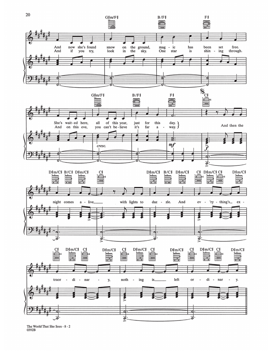The World That She Sees Piano, Vocal, Guitar scores gallery preview page 2