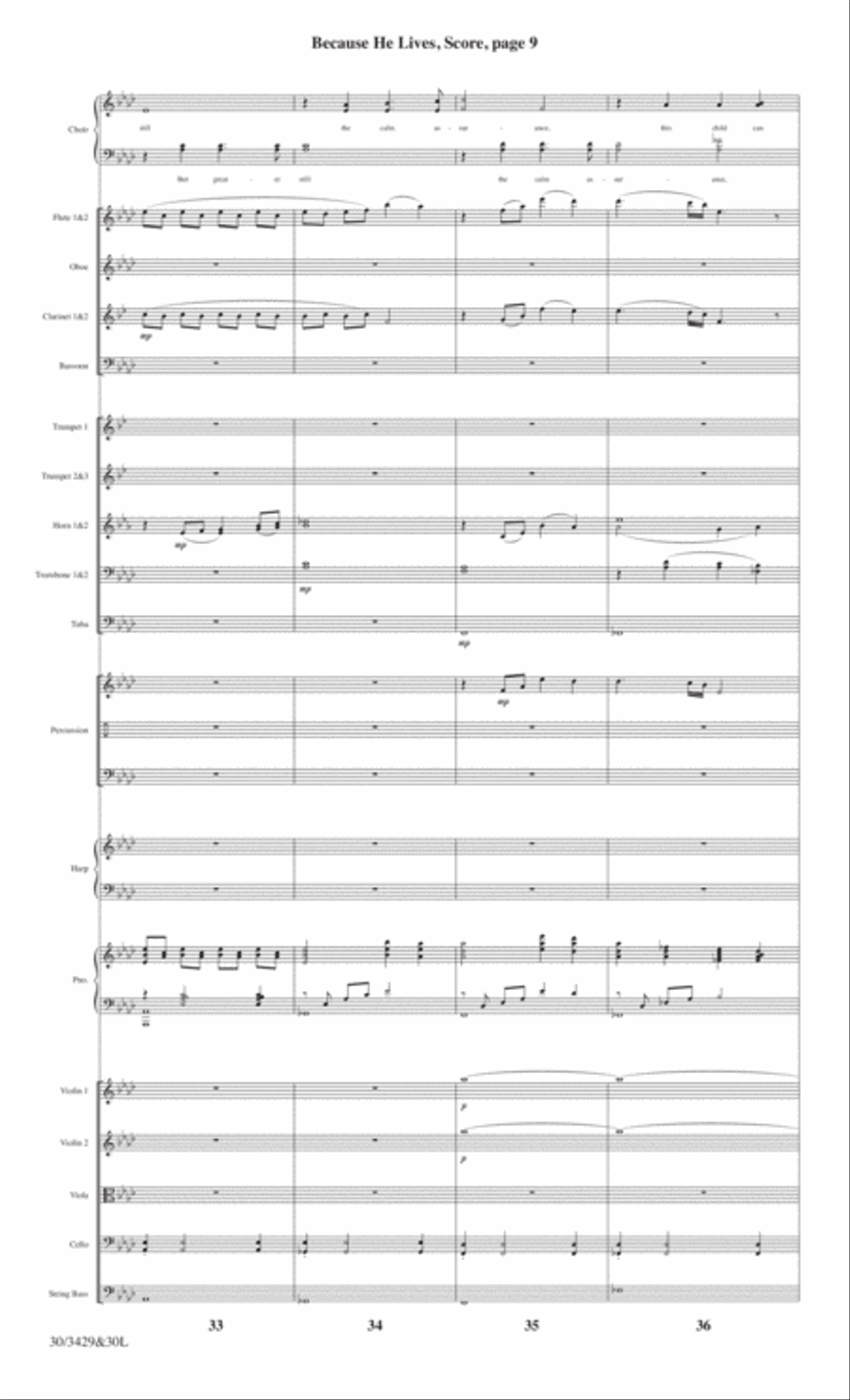 Because He Lives - Orchestral Score and CD with Printable Parts Choir scores gallery preview page 12