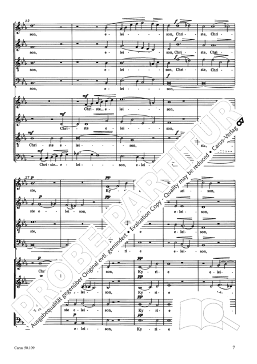 Mass in E flat major (Messe in Es) 4-Part scores gallery preview page 8