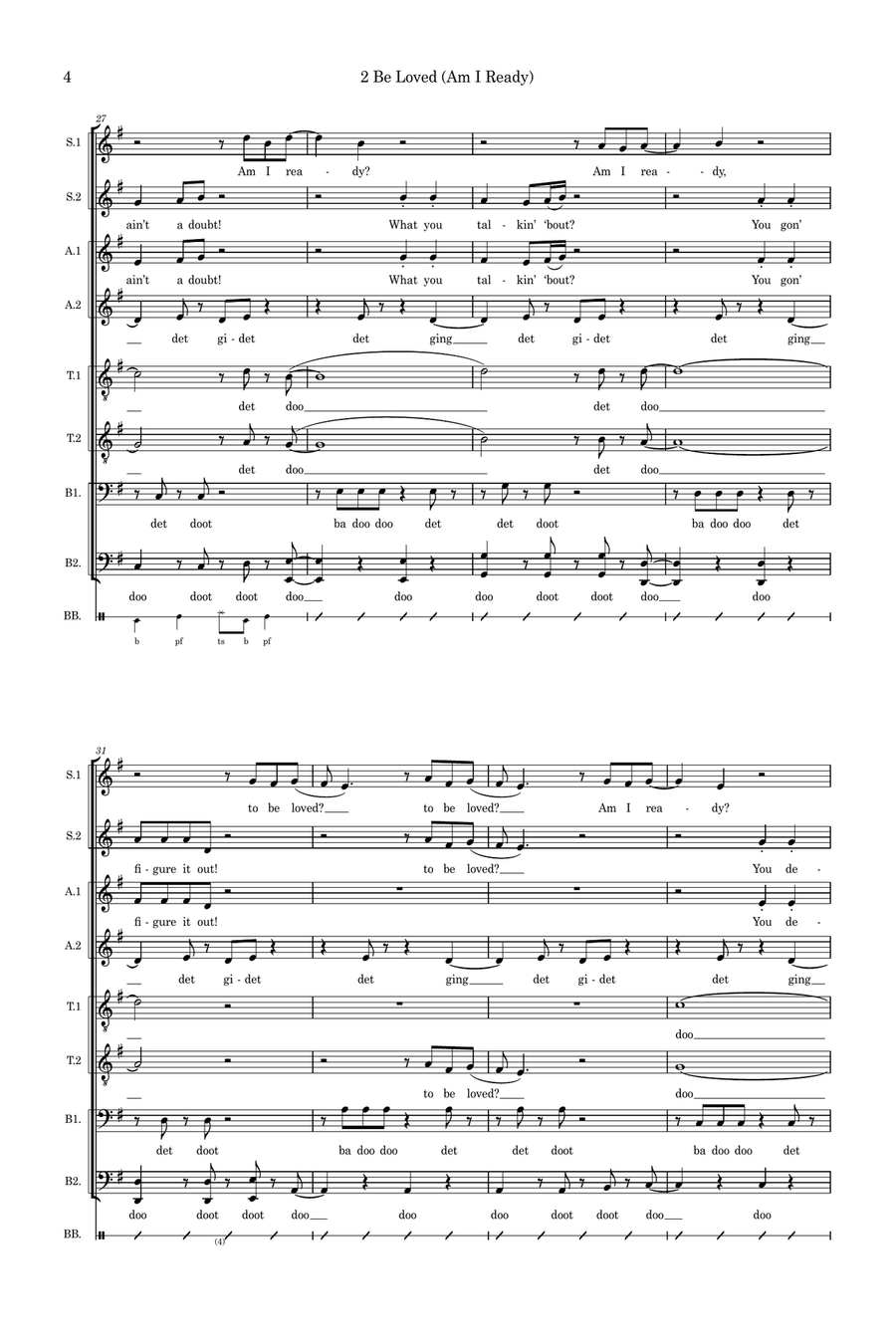 2 Be Loved (Am I Ready) Divisi scores gallery preview page 4