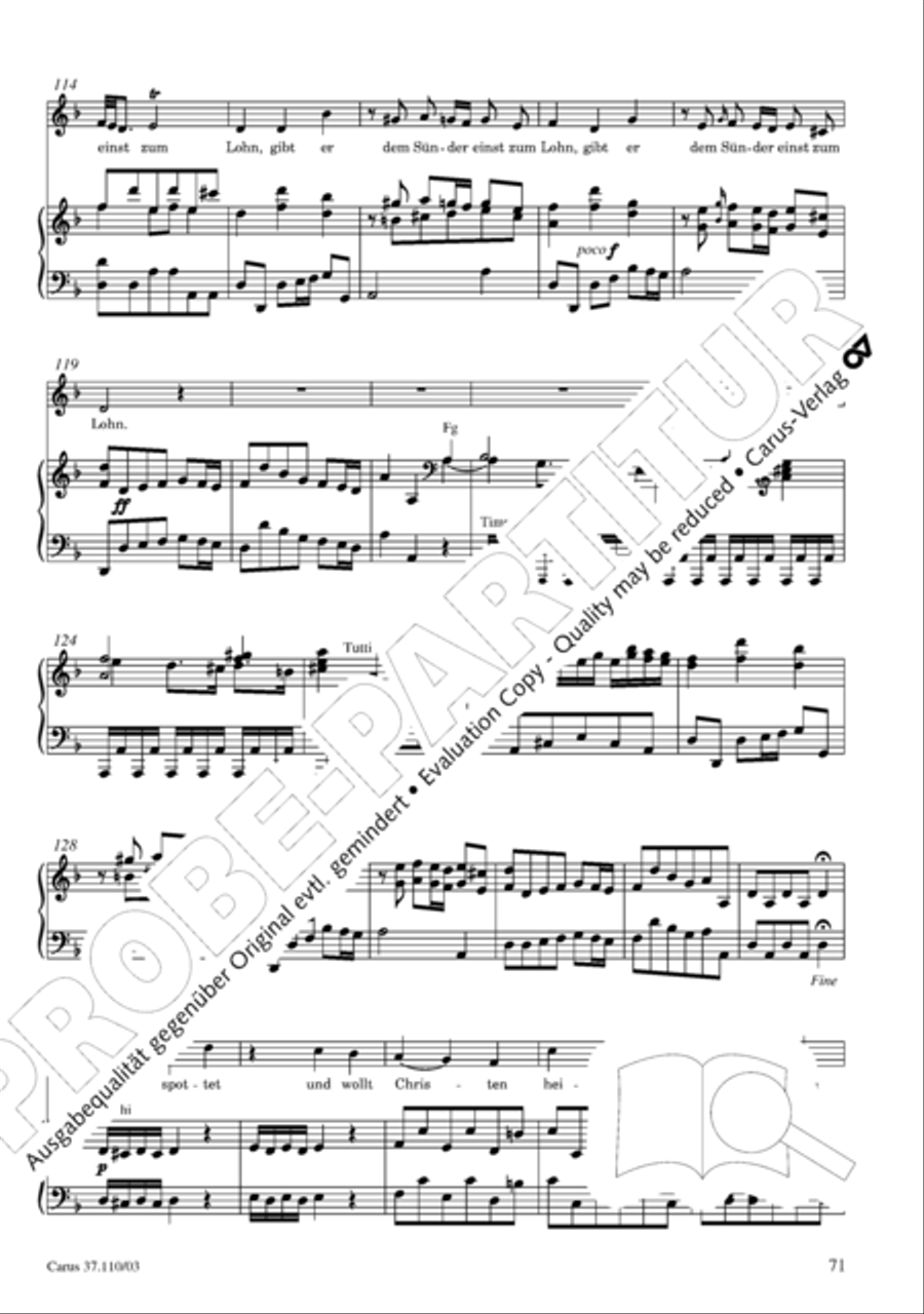 Markuspassion. Werkausgabe Reihe 1, Bd. 7 (Homilius) 4-Part scores gallery preview page 78