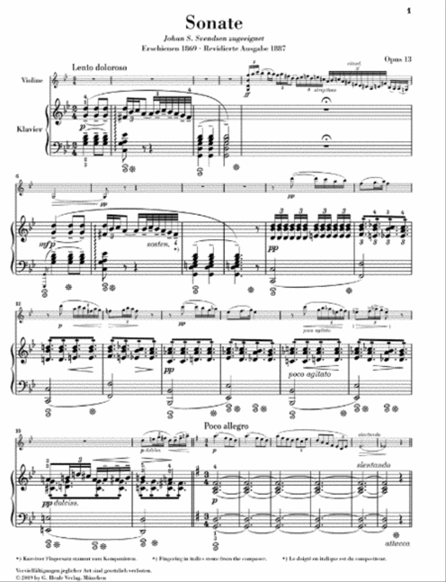 Violin Sonata in G Major, Op. 13 Violin Solo scores gallery preview page 2