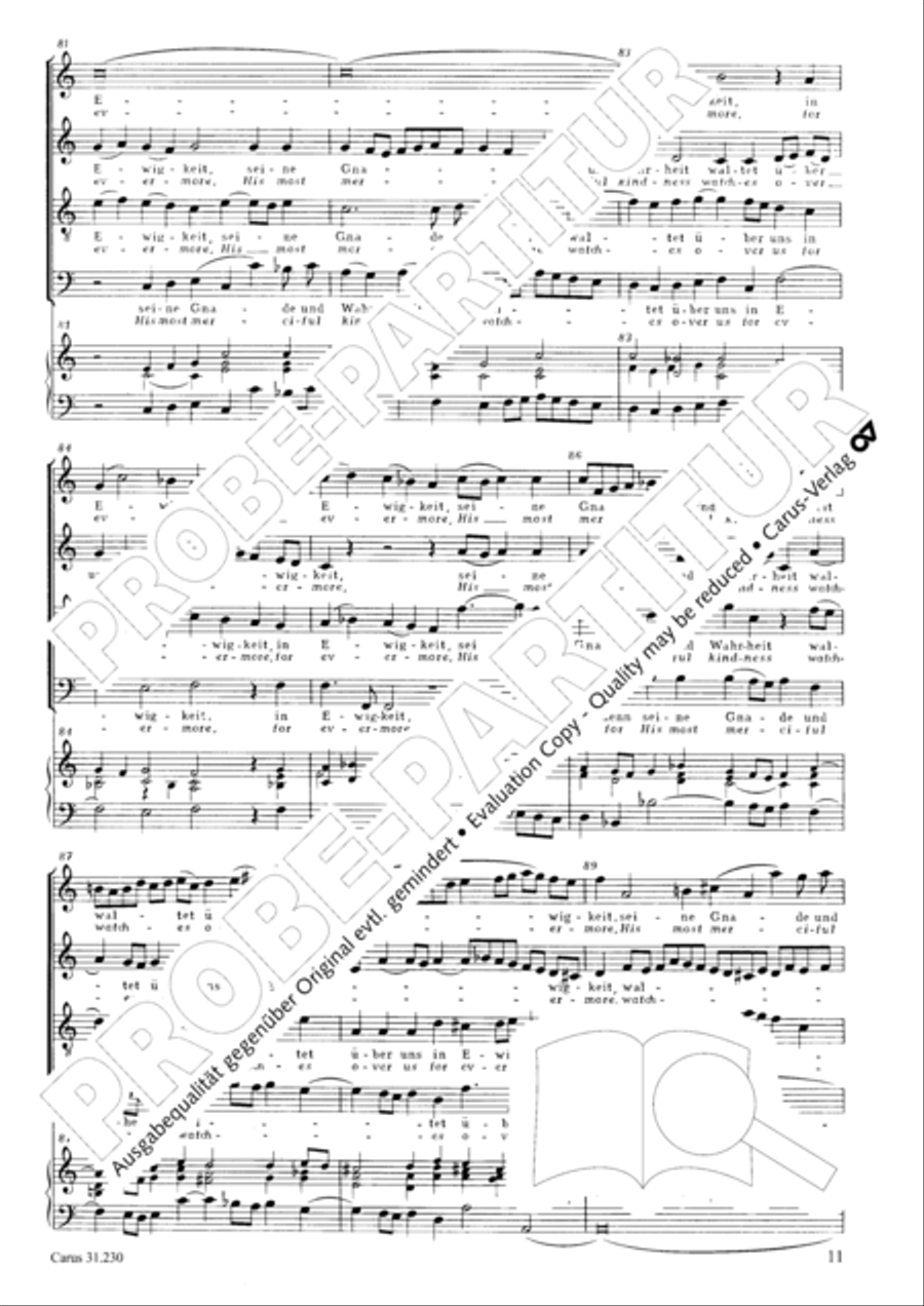 Praise ye the Lord, all ye nations (Lobet den Herrn, alle Heiden) 4-Part scores gallery preview page 12