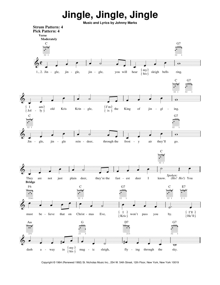Jingle Easy Guitar scores gallery preview page 1